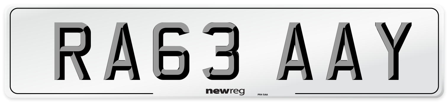 RA63 AAY Number Plate from New Reg